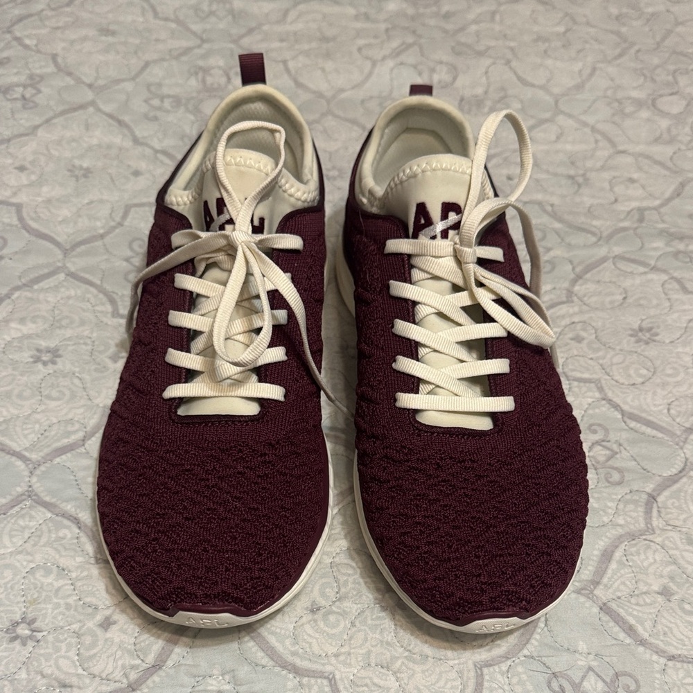 APL Burgundy Knit Sneakers with White Accents